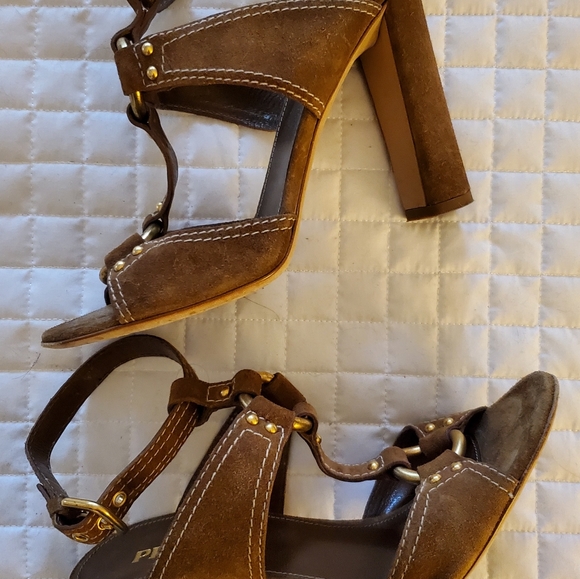 Prada Studded Heels Sandals 8 - Picture 5 of 6